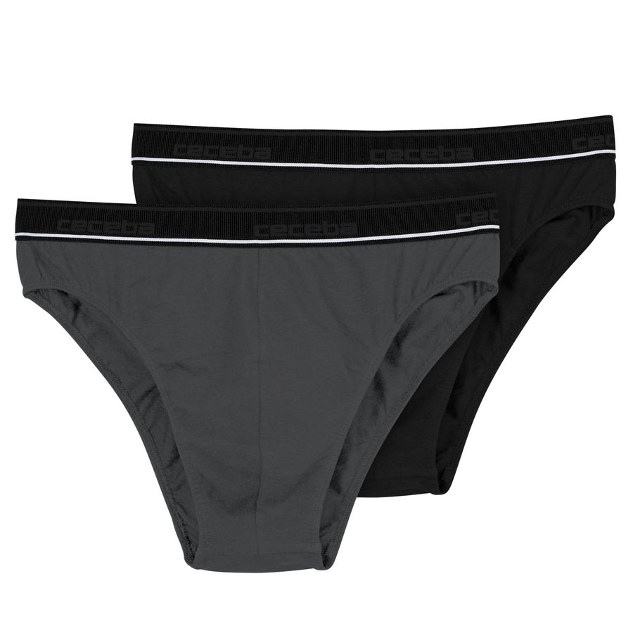 Ceceba Bambus-Slips 2er-Pack Übergröße grau/schwarz