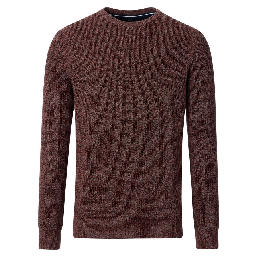 CasaModa Strickpullover terra-blau melange Übergröße