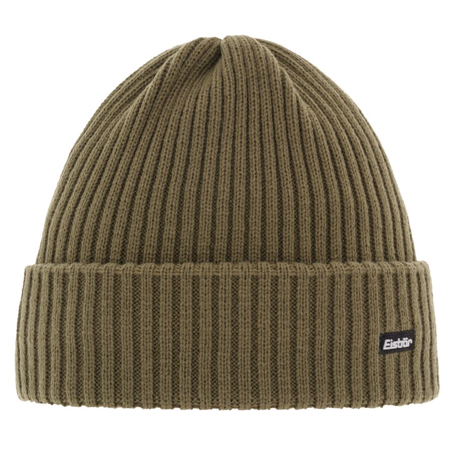 Eisbär Rippenstrick Strickmütze Ripp khaki