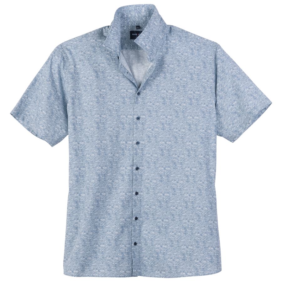 Marvelis Kurzarmhemd XXL rauchblau-weiß gemustert