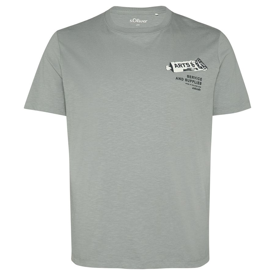 s.Oliver T-Shirt grau XXL Brustprint Arts&Crafts