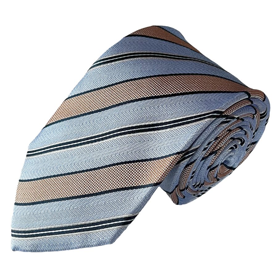 Eterna Krawatte Seide extra lang hellblau-beige