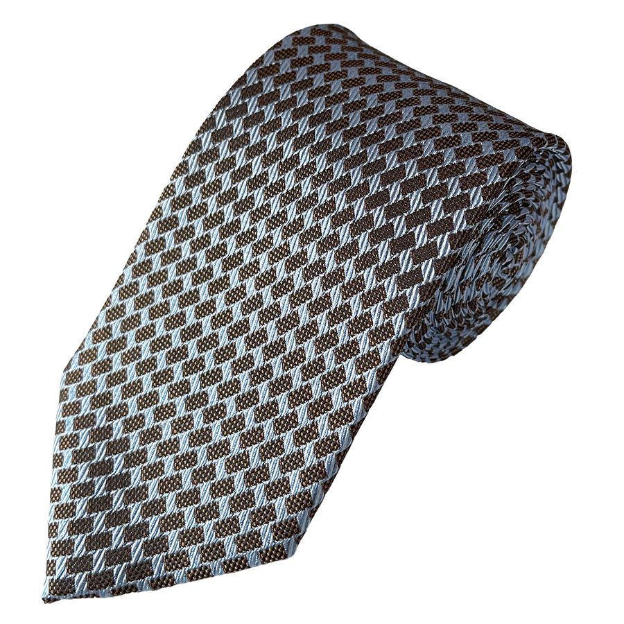 Eterna Krawatte Seide extra lang Muster braun-blau