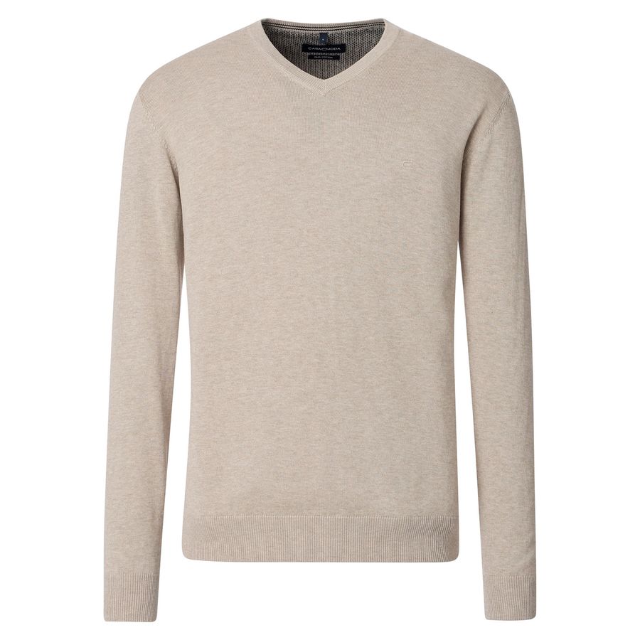 CasaModa XXL Pullover V-Neck beige melange