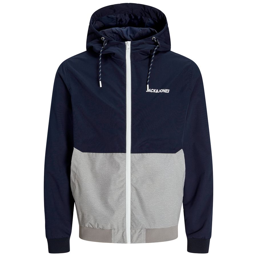 Jack&Jones Übergangsjacke XXL navy-weiß-grau JJERUSH HOOD