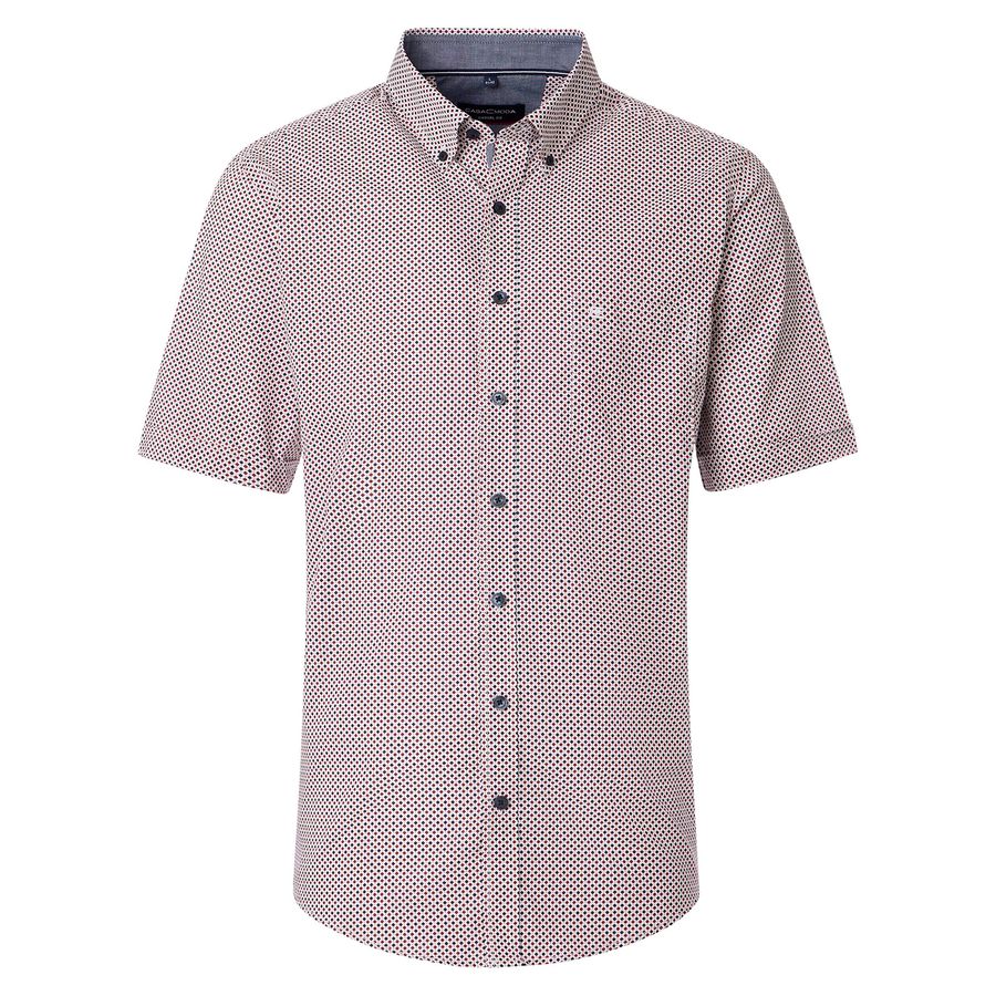 CasaModa Kurzarmhemd XXL Allovermuster rot-navy