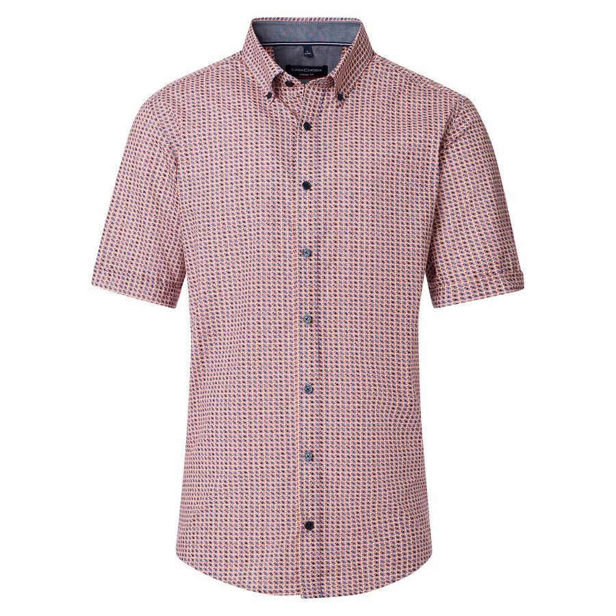 CasaModa Kurzarmhemd XXL rot-beige-blau gemustert
