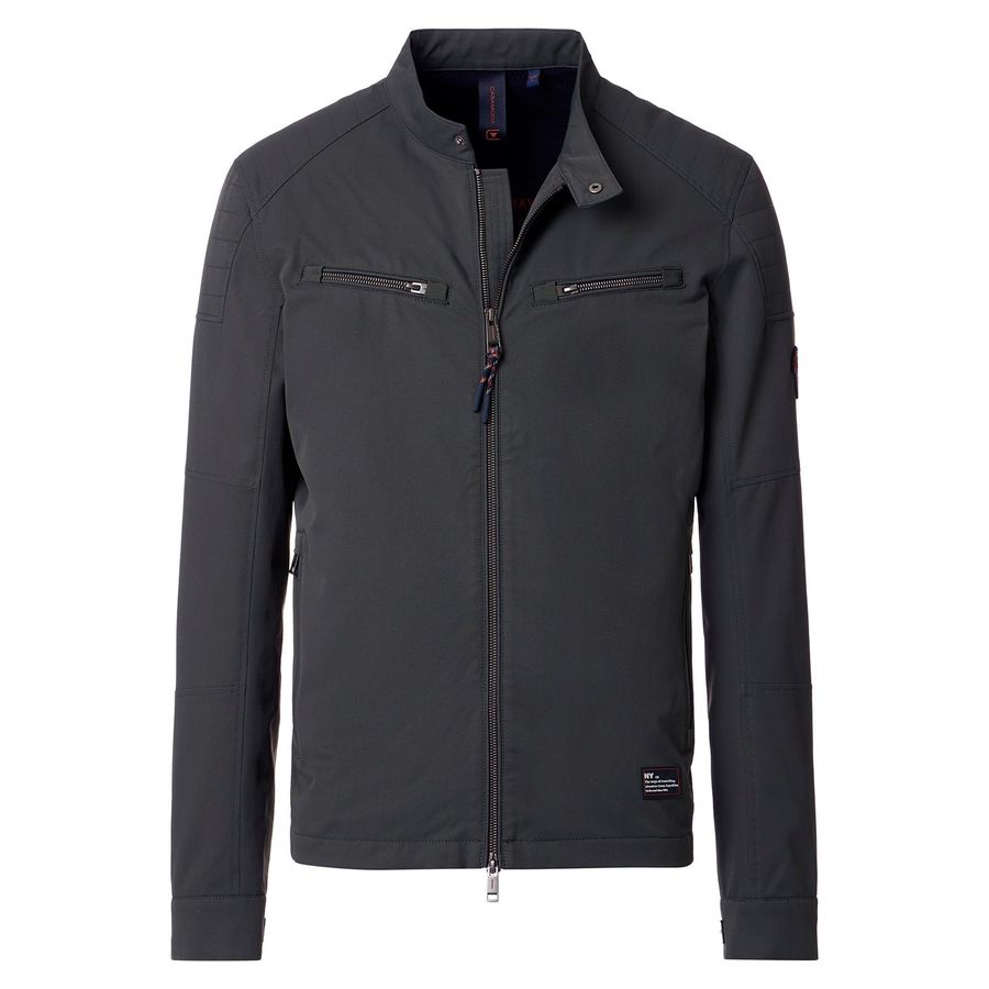 CasaModa XXL Jacke Bikerstil leicht Stehkragen grün