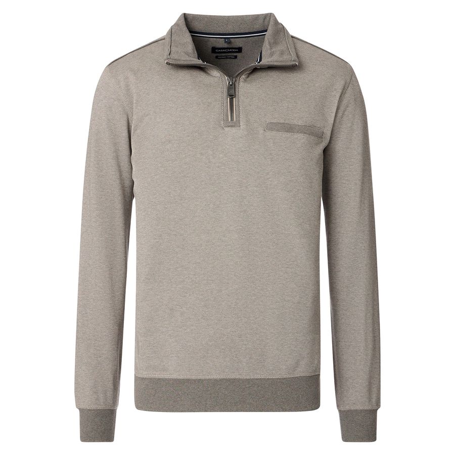 CasaModa Sweat-Troyer Bicolor beige-grau Übergröße