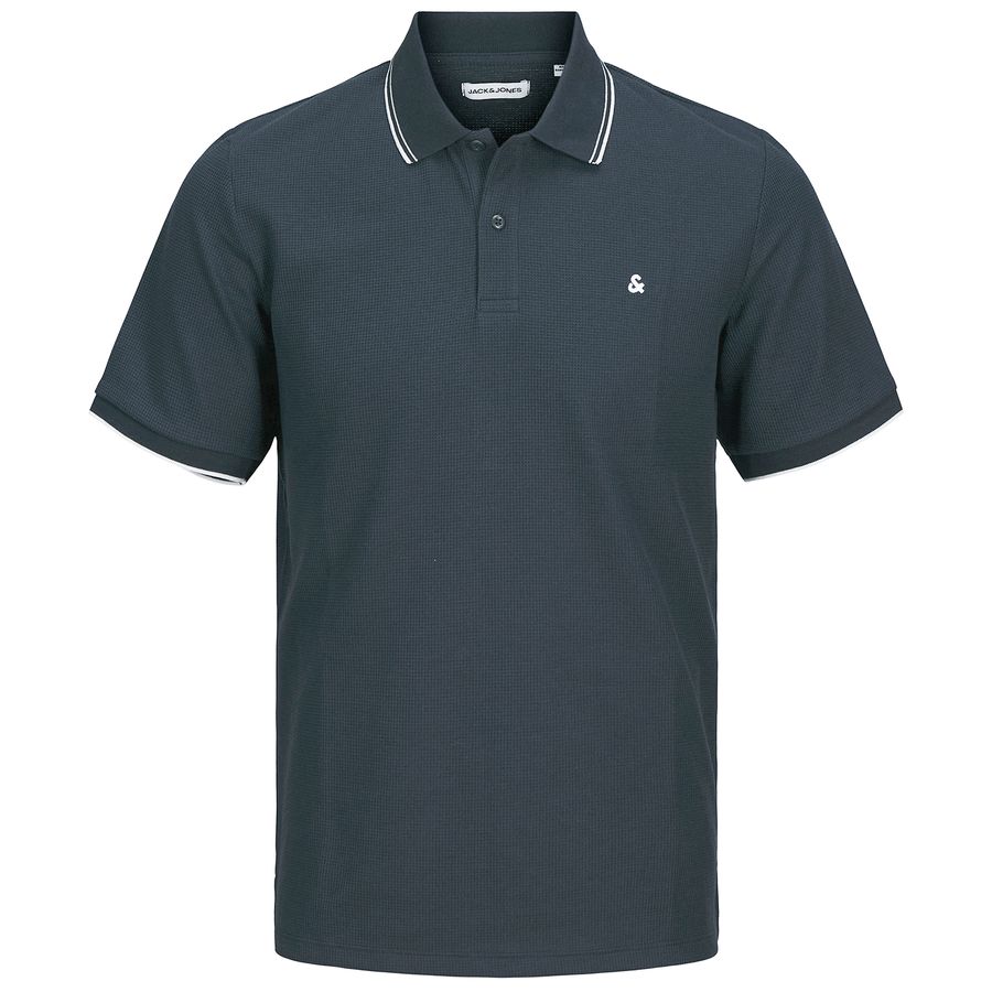 Jack&Jones Polo XXL dunkelblau JJEAUSTIN Struktur