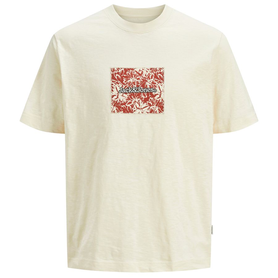 Jack&Jones T-Shirt JORSPLIT AOP BRANDING creme XXL