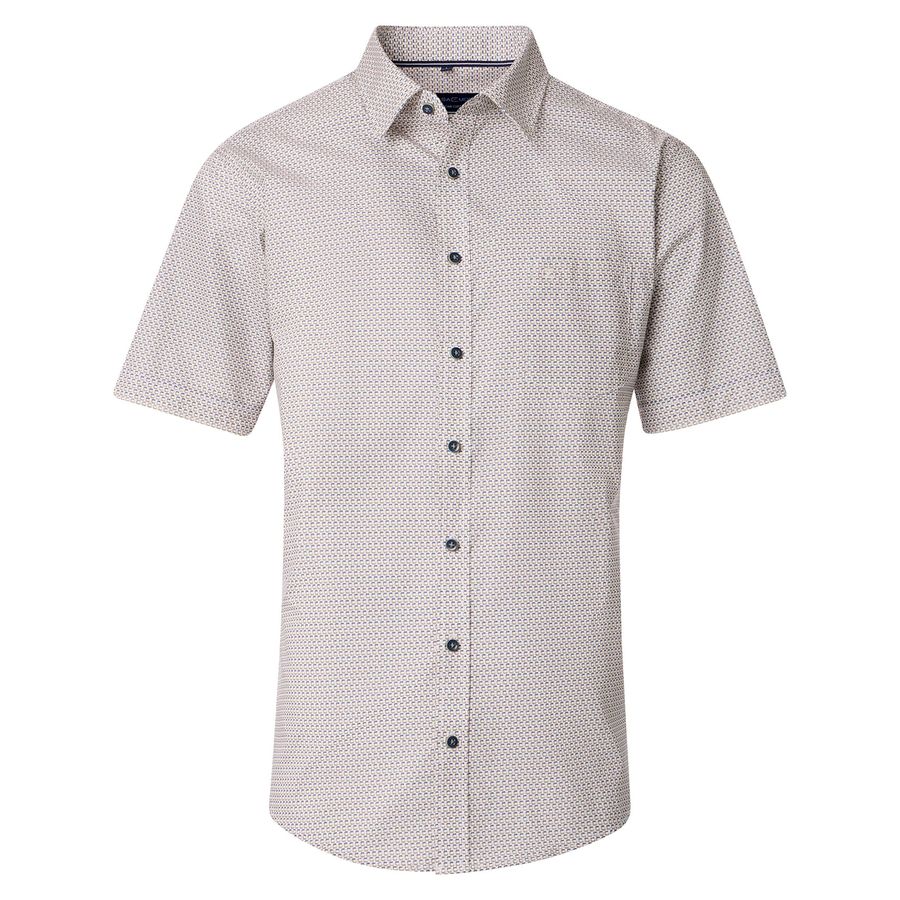 CasaModa XXL Kurzarmhemd gemustert beige-denimblau