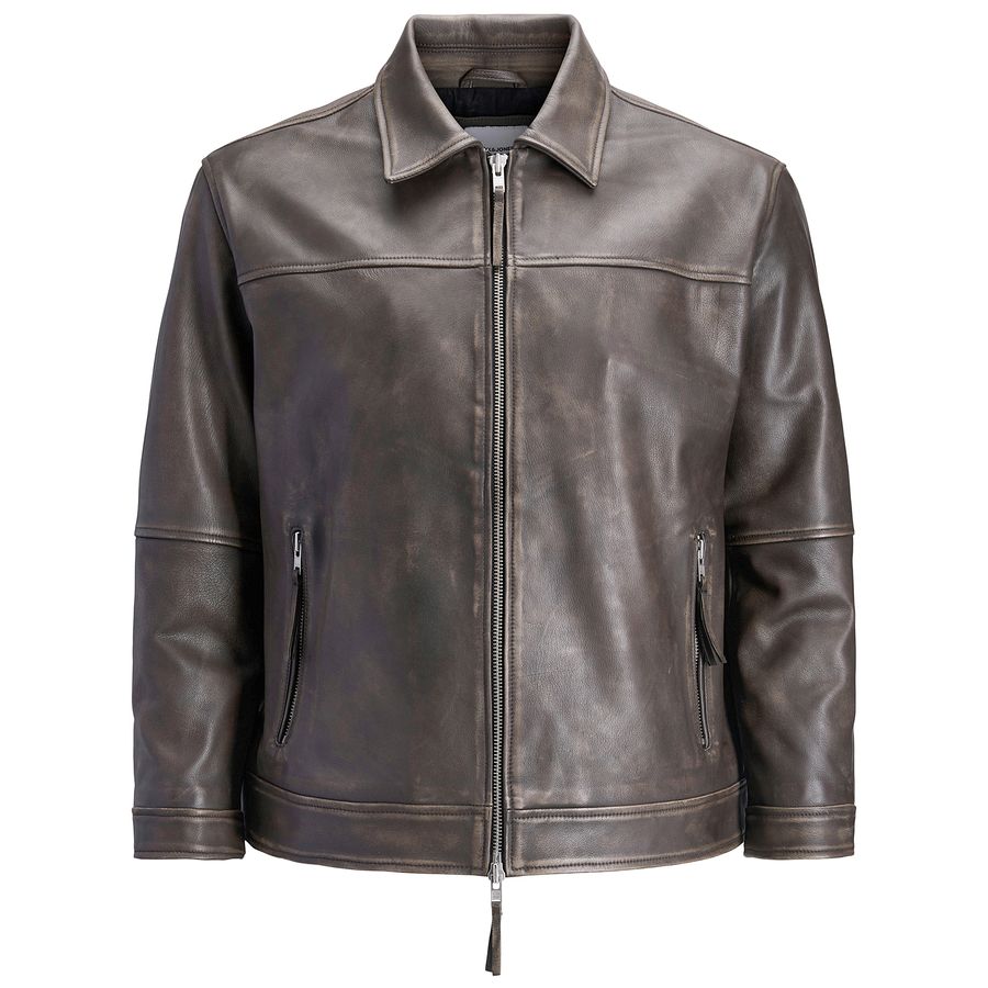 Jack&Jones Lederjacke braun Used-Look JORCLEAN XXL