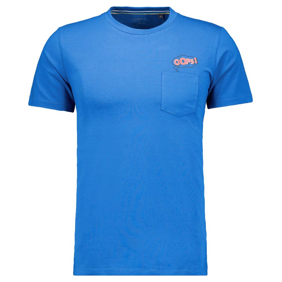 Ragman XXL T-Shirt royalblau Brusttasche&Comicprint