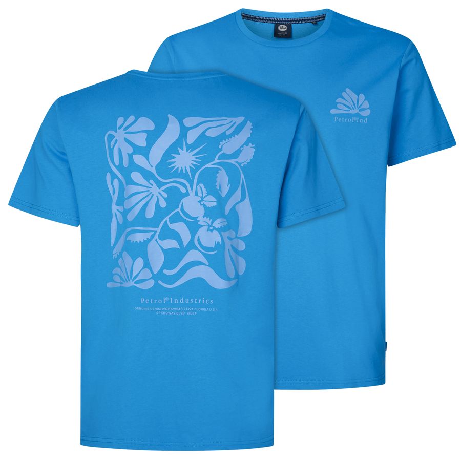 Petrol Industries T-Shirt Backprint türkisblau XXL