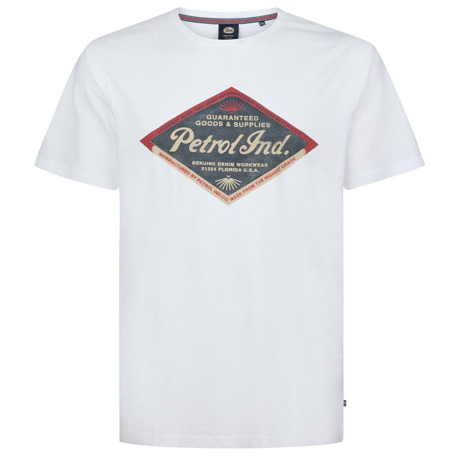 Petrol Industries Übergrößen T-Shirt Logoprint weiß