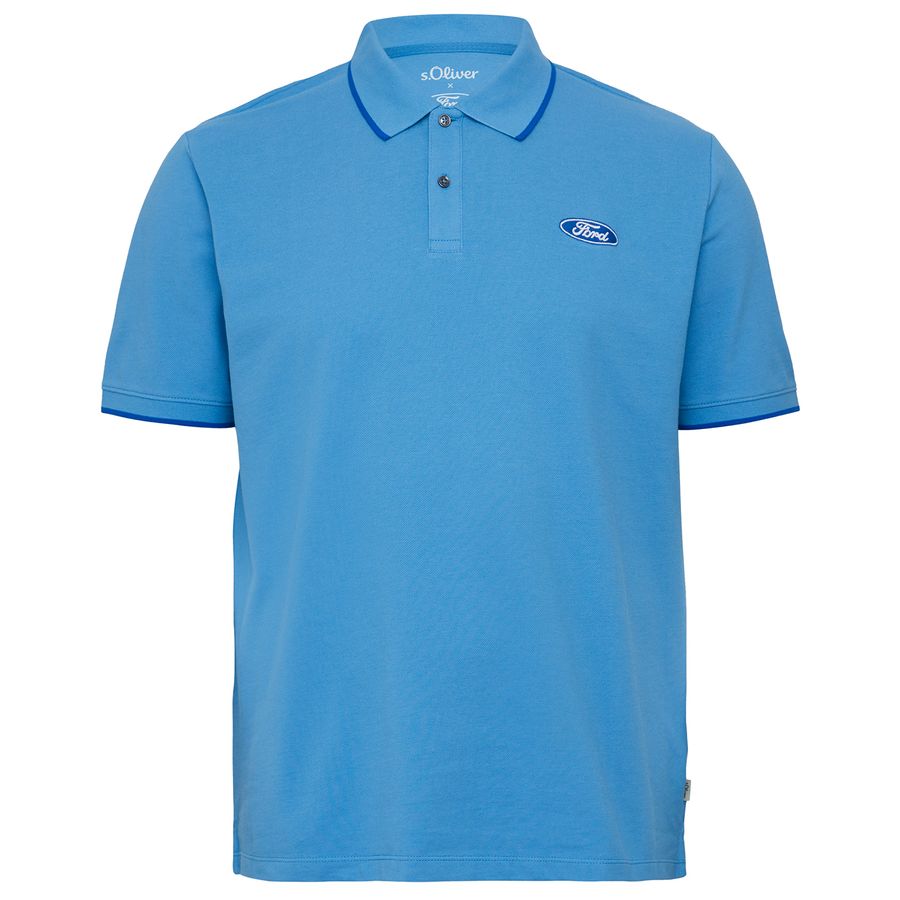 s.Oliver XXL Poloshirt himmelblau Ford®-Stickerei