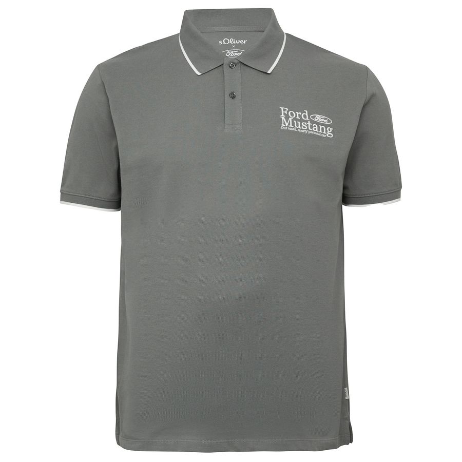 s.Oliver XXL Poloshirt grau Ford®-Stickerei