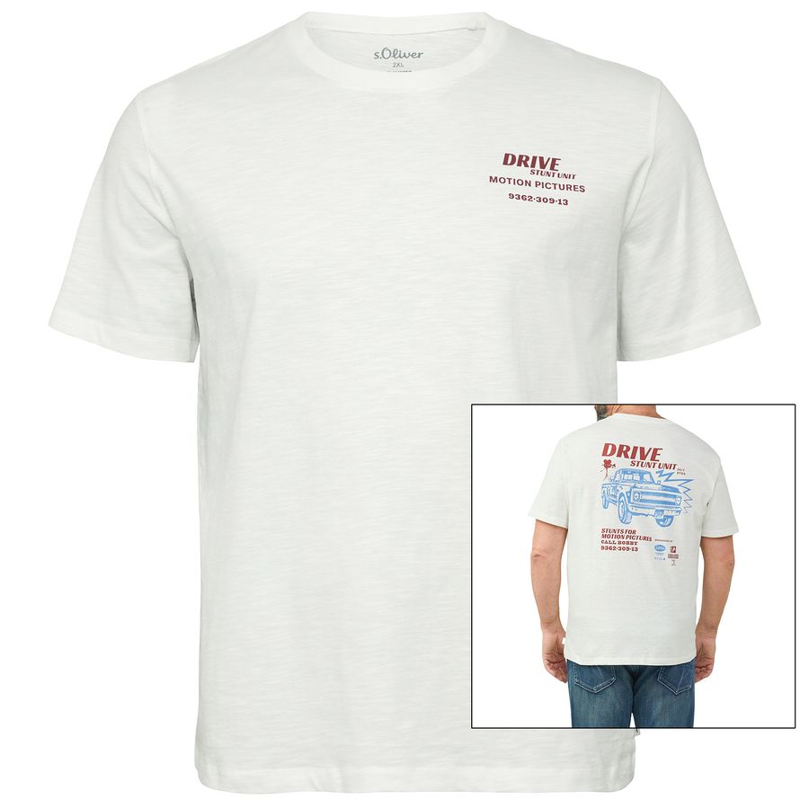 s.Oliver T-Shirt Übergröße weiß cooler Rückenprint
