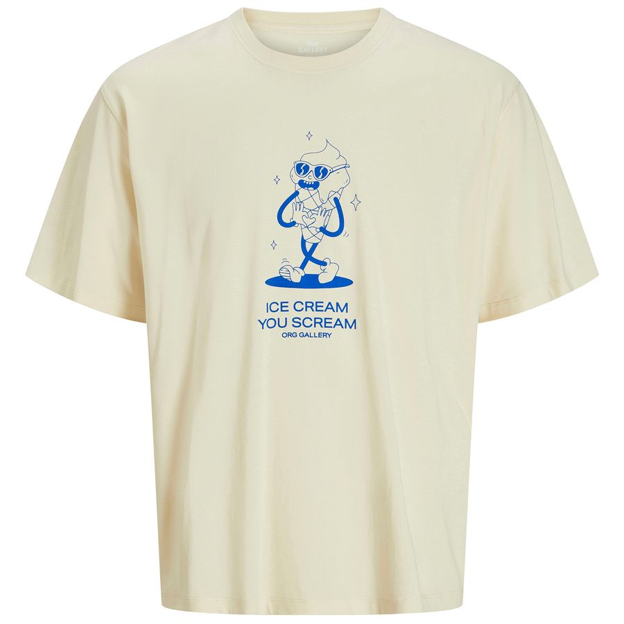 Jack&Jones XXL T-Shirt JORUNEXPECT creme Frontprint