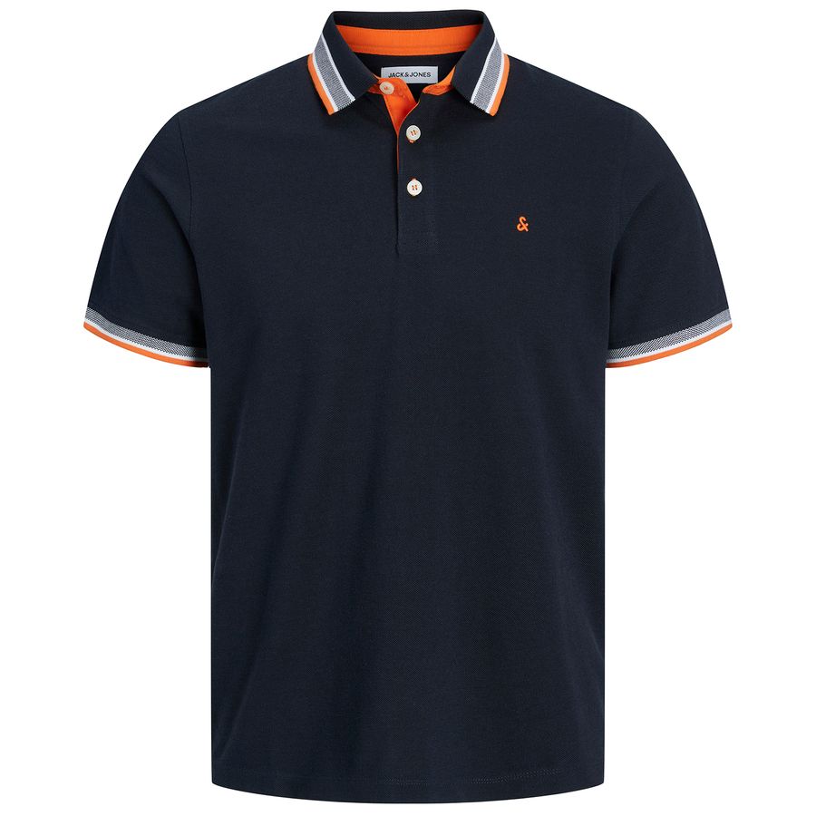 Jack&Jones Poloshirt XXL nachtblau/neon JJEPAULOS