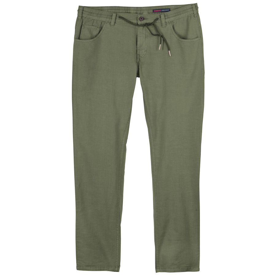 Paddock's Gummibund Stoffhose York Leinen oliv XXL