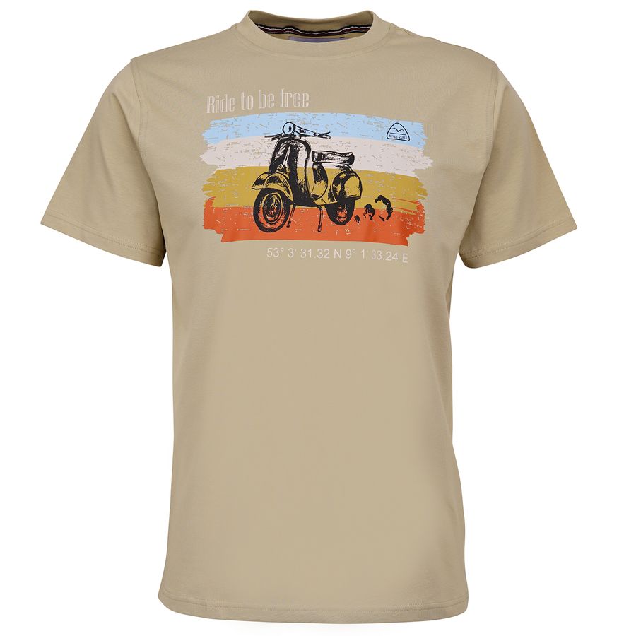 Brigg Stretch T-Shirt Übergröße khaki TRAVELRIDE