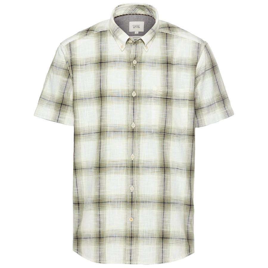 Camel Active XXL Kurzarmhemd kariert lime-oliv-navy