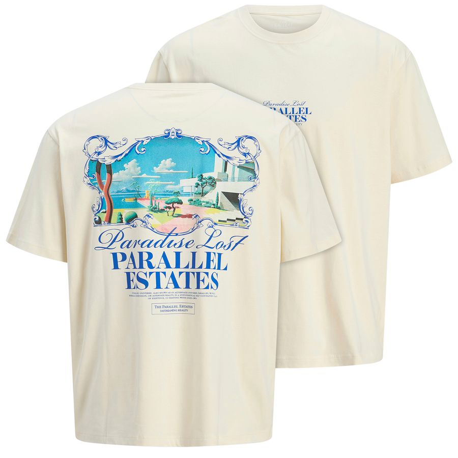 Jack&Jones T-Shirt XXL Backprint creme JORPARALLEL