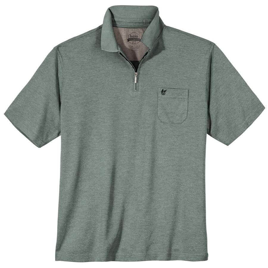 Hajo Zipper Poloshirt XXL Stay Fresh thymiangrün