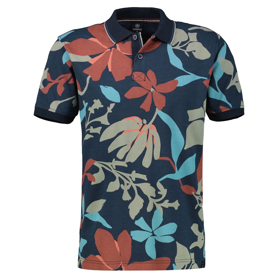 Lerros Poloshirt XXL floral gemustert navy-rot