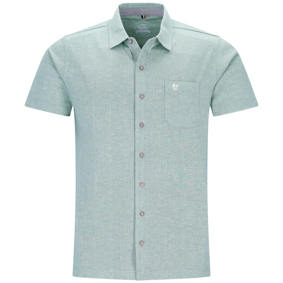 Hajo XXL Polo Fresh geknöpft agavengrün melange