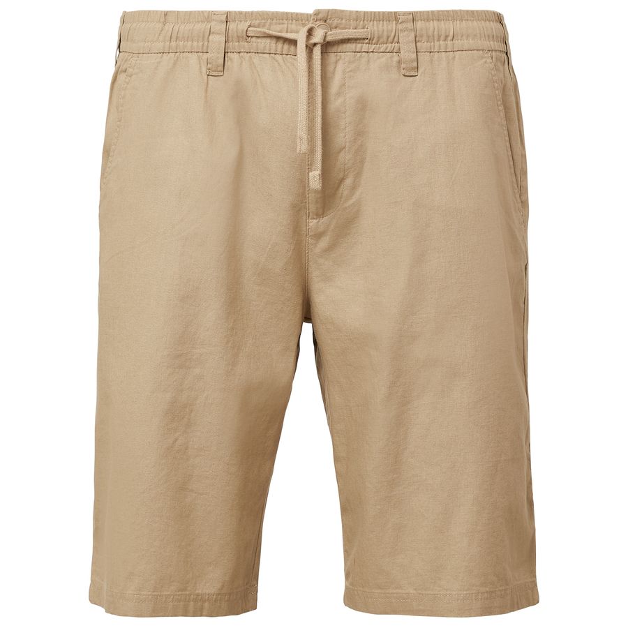 s.Oliver XXL Chino-Bermuda beige Gummibund Leinen