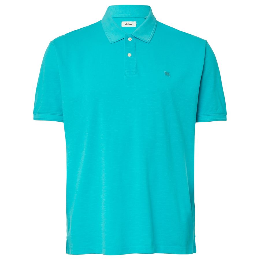 s.Oliver Stretch-Poloshirt XXL Struktur türkisblau