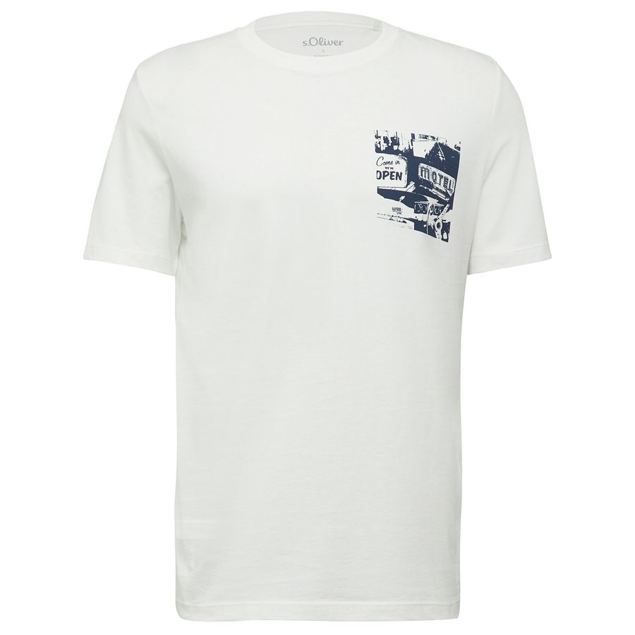 s.Oliver Übergrößen T-Shirt Brustprint weiß