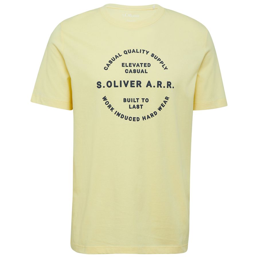 s.Oliver Übergrößen T-Shirt gelb Frontprint