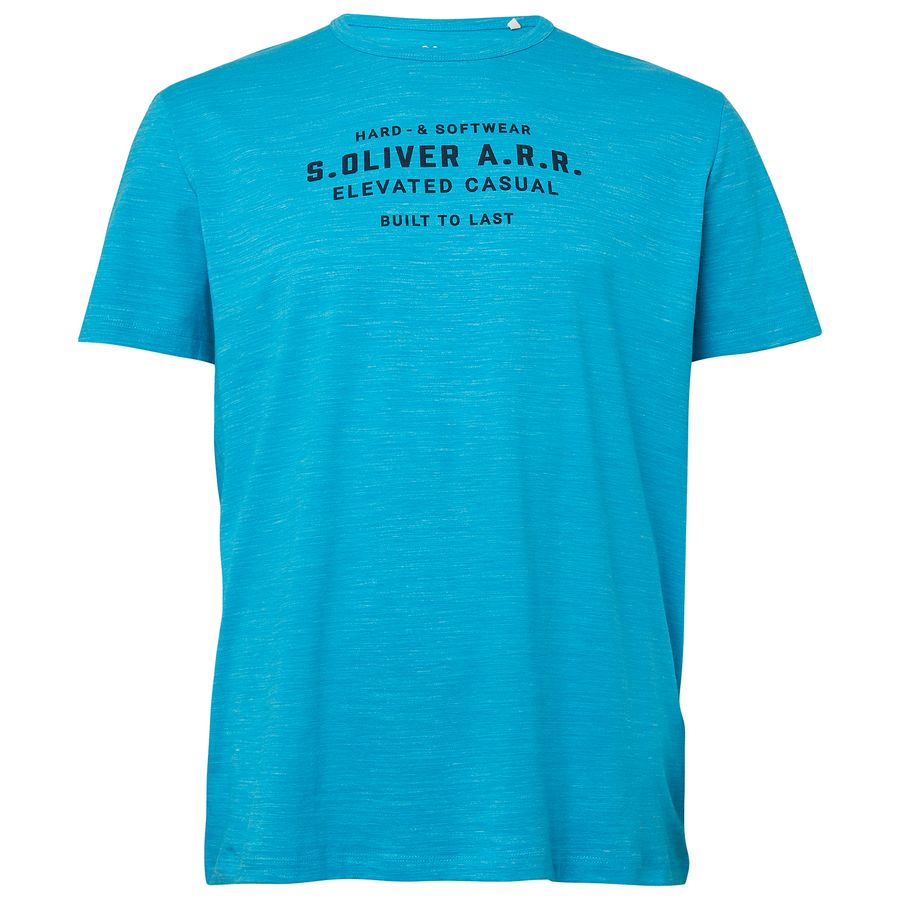 s.Oliver XXL Stretch-T Print türkisblau melange