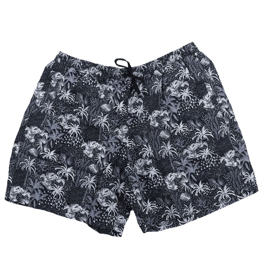 Abraxas XXL Badeshorts Jim Palmen-Print navy-weiß