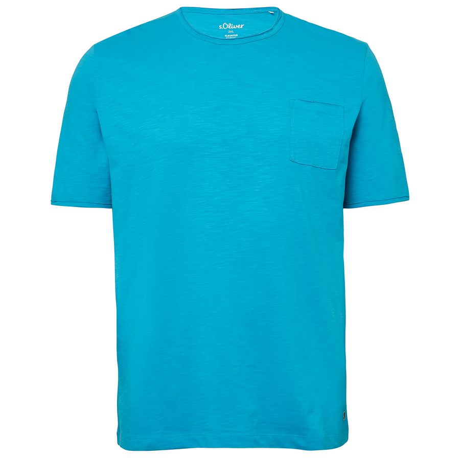 s.Oliver Übergröße T-Shirt türkisblau Brusttasche