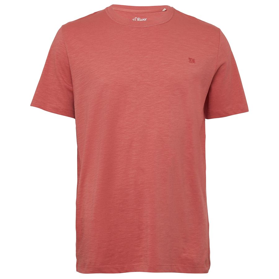 s.Oliver Übergröße Basic T-Shirt koralle Brustprint