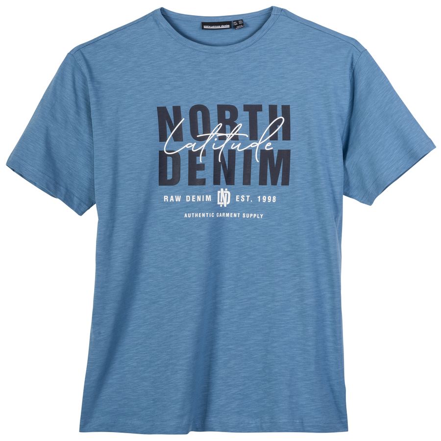 North Latitude T-Shirt rauchblau Logoprint XXL