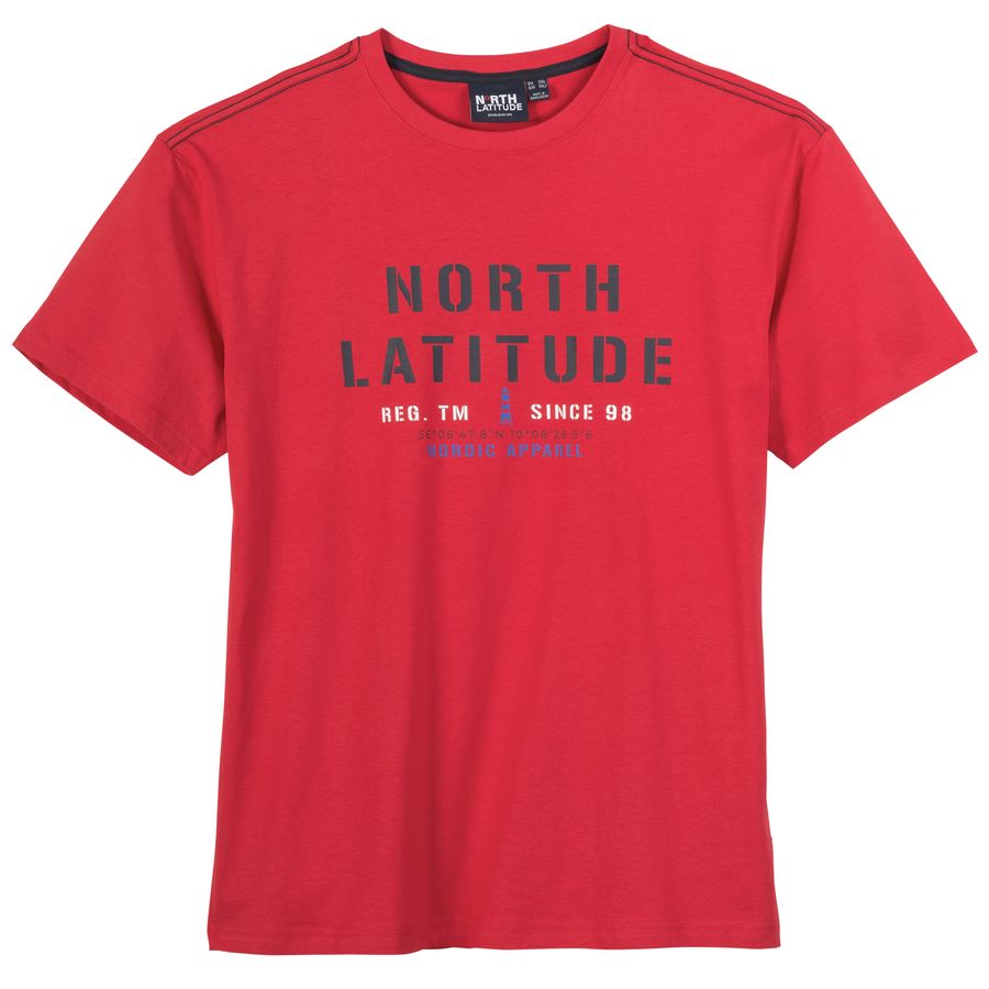 North Latitude T-Shirt rot Übergröße Logoprint