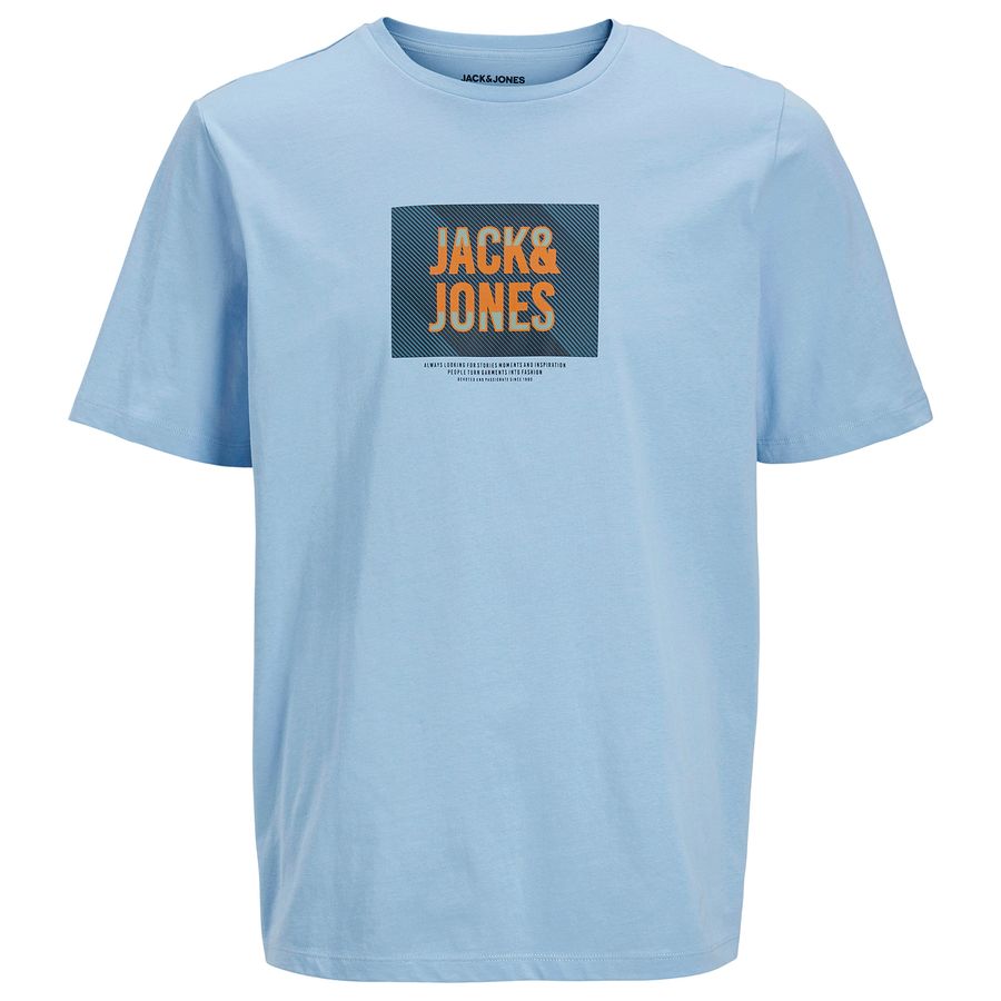 Jack&Jones T-Shirt XXL hellblau Logoprint JJHUDSON