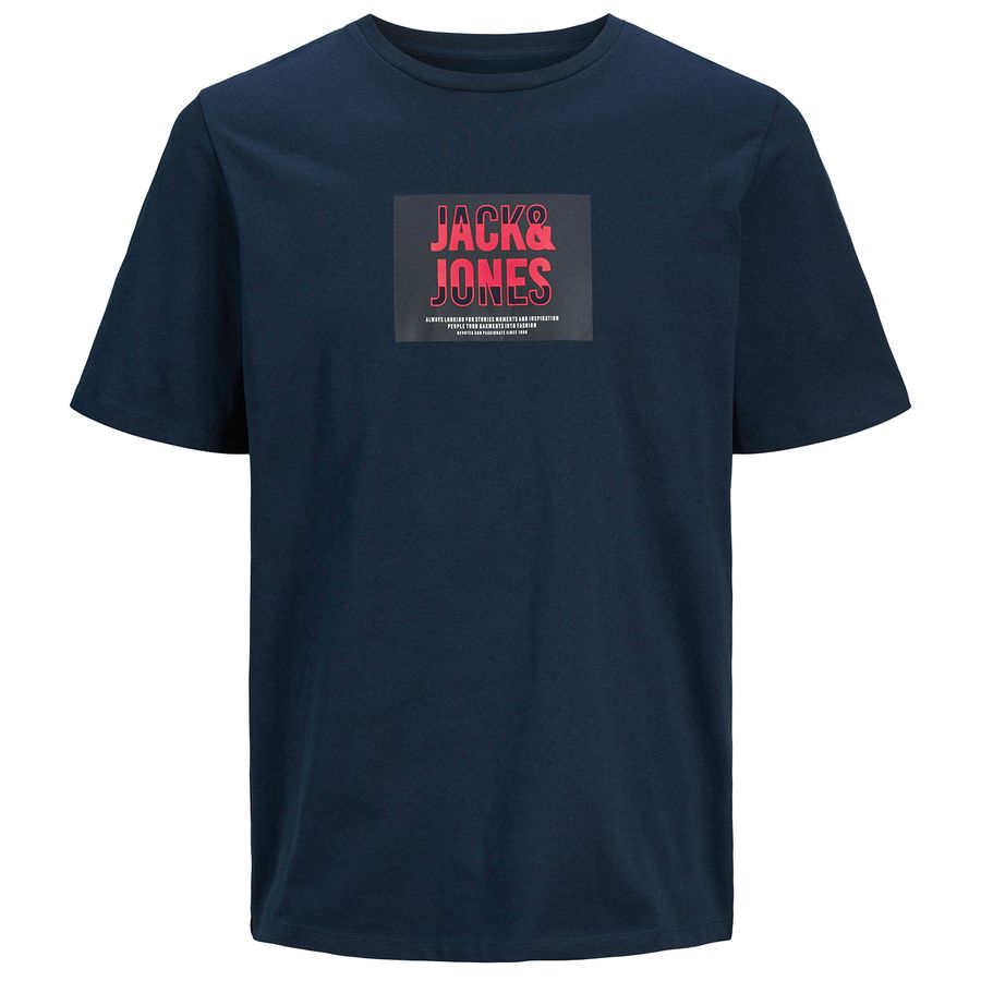Jack&Jones T-Shirt XXL blau Logoprint JJHUDSON