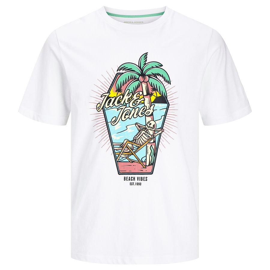 Jack&Jones T-Shirt XXL weiß Totenkopfprint JJELIJAH