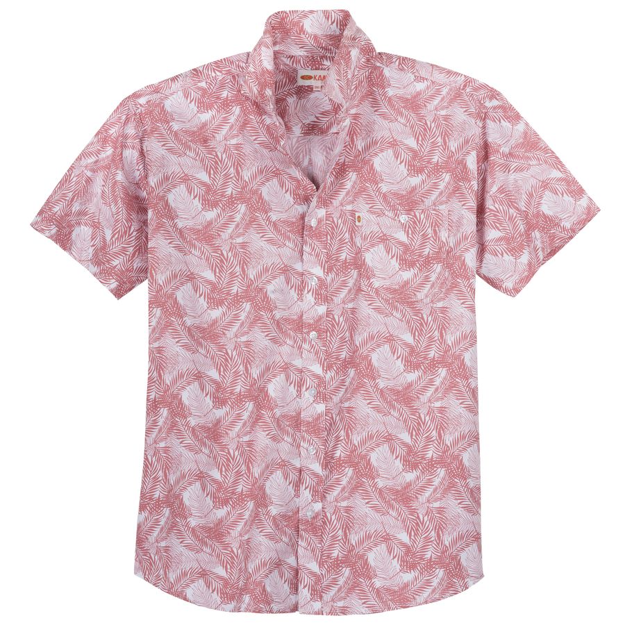 Kamro Kurzarmhemd Floralprint ziegelrot-weiß XXL