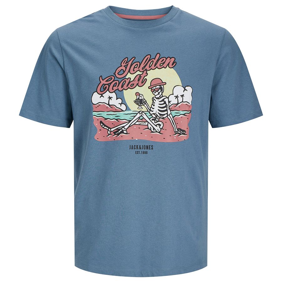 XXL Jack&Jones T-Shirt blau Skullprint JJELIJAH