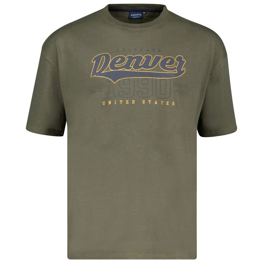 Adamo T-Shirt Übergröße oliv Frontprint Denver