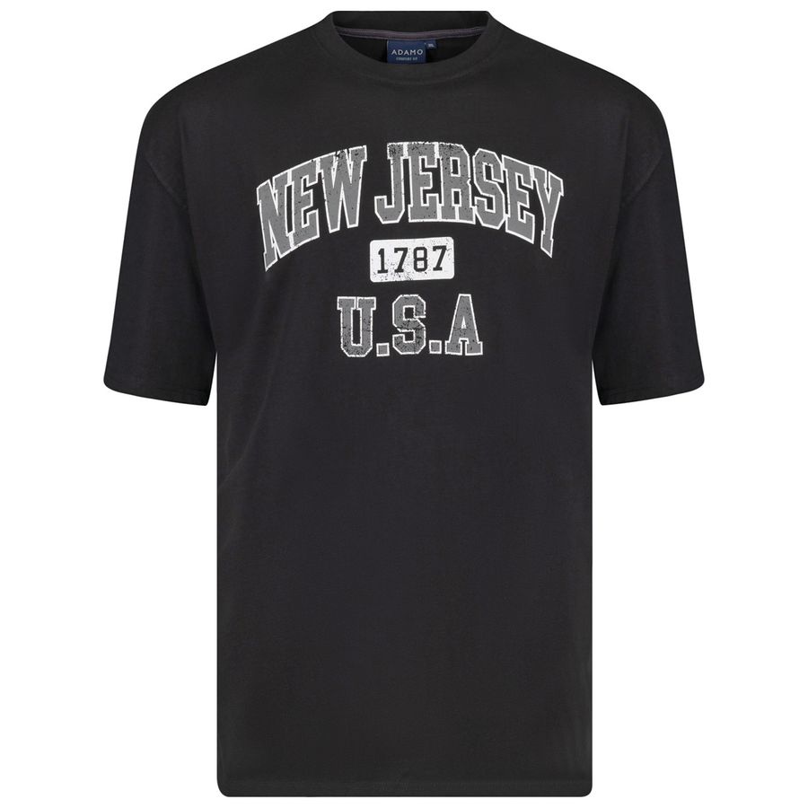 Adamo T-Shirt XXL schwarz Frontprint New Jersey