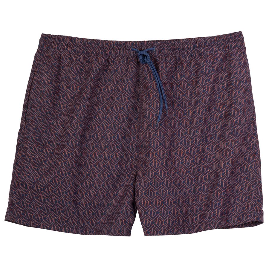 Bellonda XXL Badeshorts navy-orange Grafikmuster